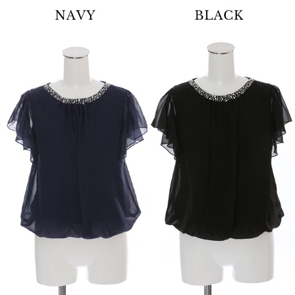 画像10: SALE!【ブラウス・フリーサイズ/4カラー】上質シフォン生地のショートスリーブブラウス[HC02]【YN】 (10)