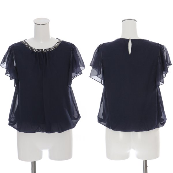 画像9: SALE!【ブラウス・フリーサイズ/4カラー】上質シフォン生地のショートスリーブブラウス[HC02]【YN】 (9)