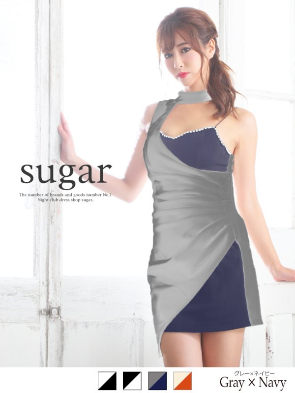 画像3: SALE！【Riageセール】ワンショルホルタ―ネックミニキャバドレス/ミニドレス♪　T-1054[HC02]【T】 (3)