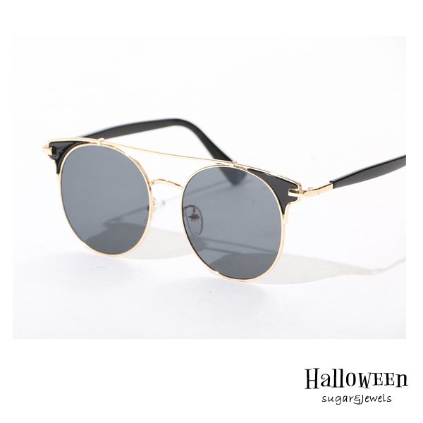 画像2: 【ハロウィン小物】ゴールドフレームサングラス[HC03] (2)