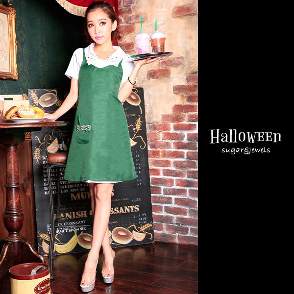 画像2: 【SALE!!】【ハロウィン2点セット】 可愛いcoffeeshopシリーズ☆カフェスタッフコスプレセット「jSB1607」[HC02] (2)