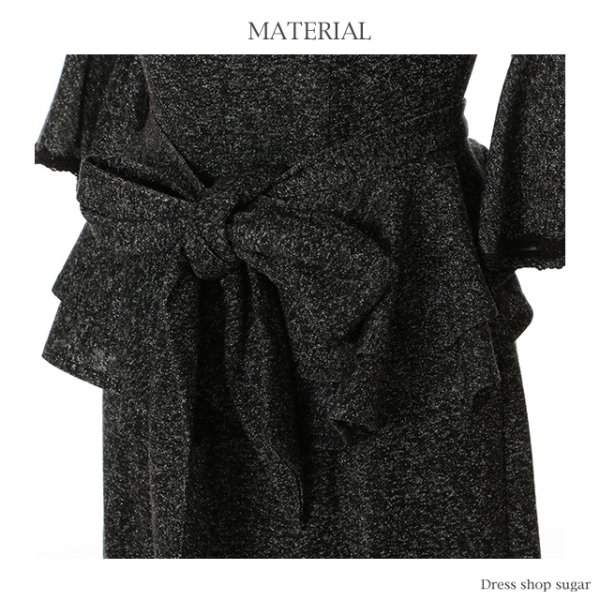 画像12: 【高級ドレスSALE】2wayレースペプラムラメニットミニキャバドレス・s1F1709 (12)