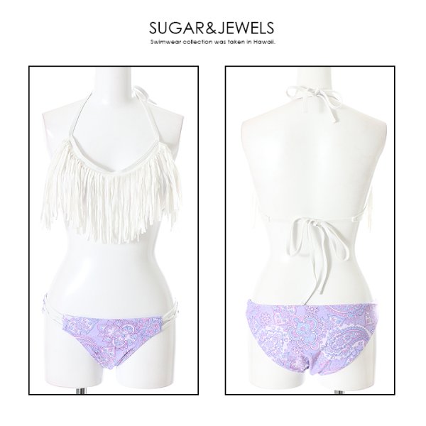 画像5: 【即日発送】【水着セール】【水着】フリンジホルター×ペイズリー ビキニ[YMT] (5)