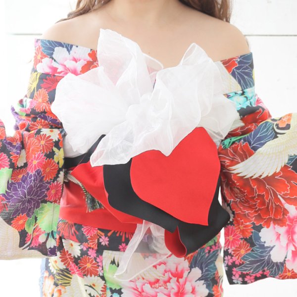 画像5: 【即日発送】【浴衣3点セット】 ☆ここでしか買えない!☆さくりなコラボ商品☆プリンセスフラワー浴衣セット(19obi-2/Yheko030WH / Yhimo206 / A807knR)【YMT】 (5)