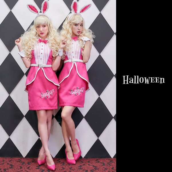 画像2: 【値下げ!】【即日発送】【ハロウィンコスプレ5点セット】ピンクドールバニー【S-XLサイズ/1カラー】( W001795/ SAMU20P)[OF01 (2)