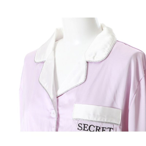 画像12: 【ルームウェア】シルクタッチサテンシャツパジャマ | ロングパンツタイプ[HC02] (12)