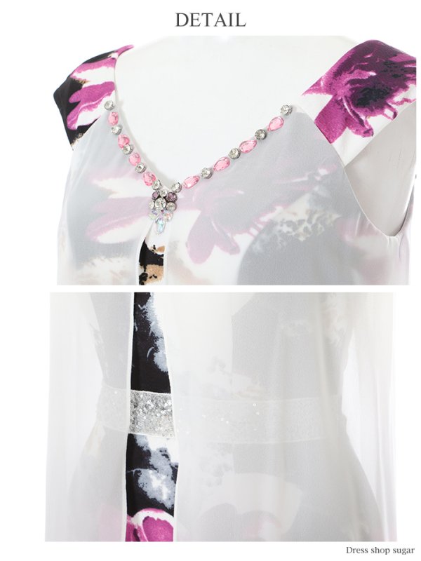 画像8: 値下げ！シフォン/フラワープリント/ストレッチ/キャバドレス/ミニドレス SU [HC02]【OG】 (8)