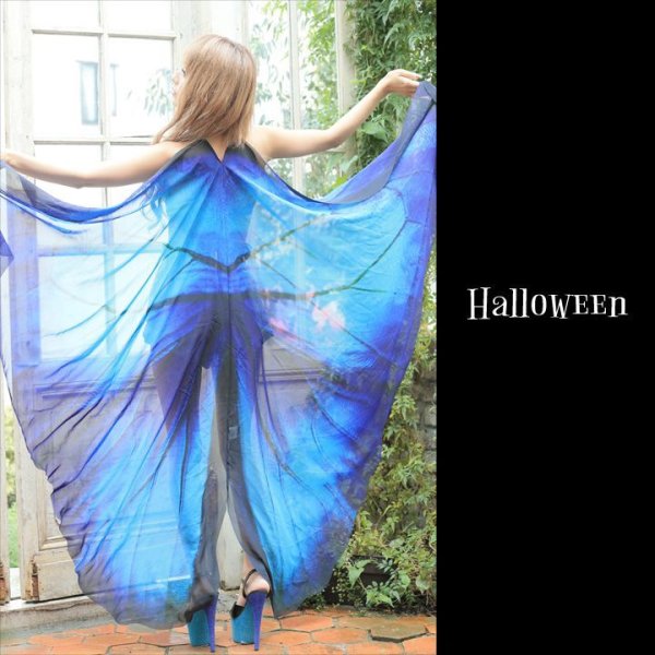 画像4: 【SALE!!】【即日発送】【ハロウィン】フェスにもオススメ！インスタ映え確実な蝶々コスプレ【フリーサイズ/2カラー】（S709OMBRE BxP_BxBL）[HC03] (4)