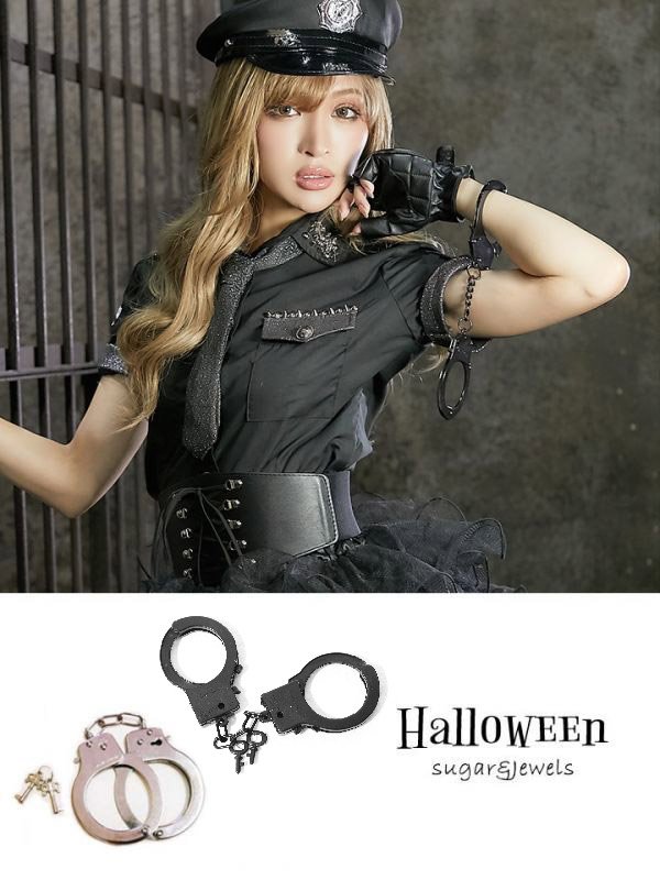 画像2: 【ハロウィン小物】カギ付き手錠【1サイズ/2カラー】[OF08] (2)