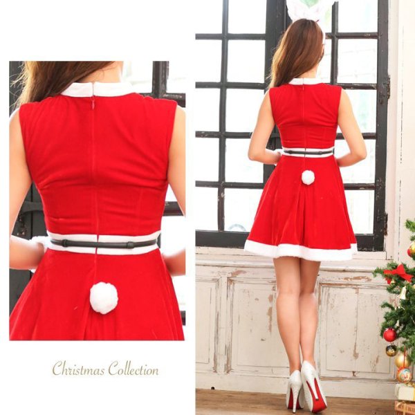 画像5: 【即日発送】【X'mas6点セット】ホワイトバニーサンタコスプレ[YMT] (5)