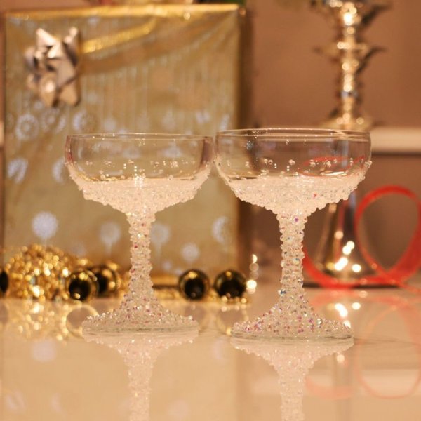 画像3: 【雑貨:グラス】【sugarシャンパングラス】キラキラと光るビジューが散りばめられたシャンパングラス【HC02】 (3)