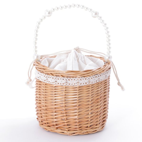 画像5: 【即日発送】パールハンドルラウンドカゴバッグ【YMT】 (5)