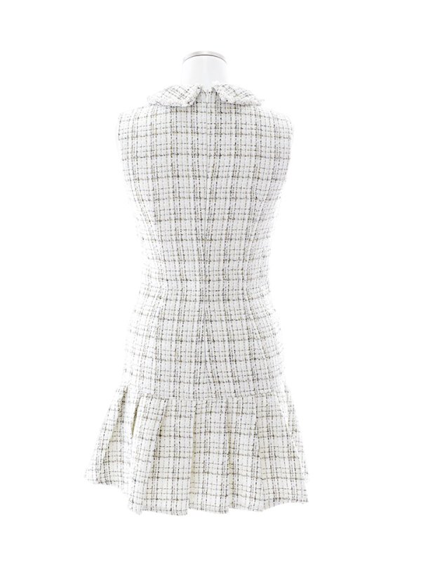 画像21: 送料無料！ツイードプリーツドレス/ローライズ/ローウエスト/ノースリーブ/パール/谷間隠し/ミニドレス/キャバドレス【XS-XLサイズ/3カラー】[HC02-X] 【SB】dzj【一部予約商品/10月下旬発送予定】 (21)