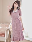 画像1: SALE!総レースマーメイドワンピースドレス/パール/胸元隠し/背中隠し/ミディアムドレス/マーメイド/キャバドレス【S-Lサイズ/2カラー】[OF04-X] 【SB】dzw (1)