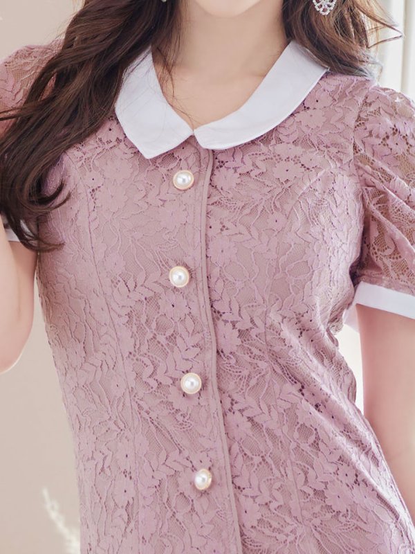 画像5: SALE!総レースマーメイドワンピースドレス/パール/胸元隠し/背中隠し/ミディアムドレス/マーメイド/キャバドレス【S-Lサイズ/2カラー】[HC02-X] 【SB】dzw (5)