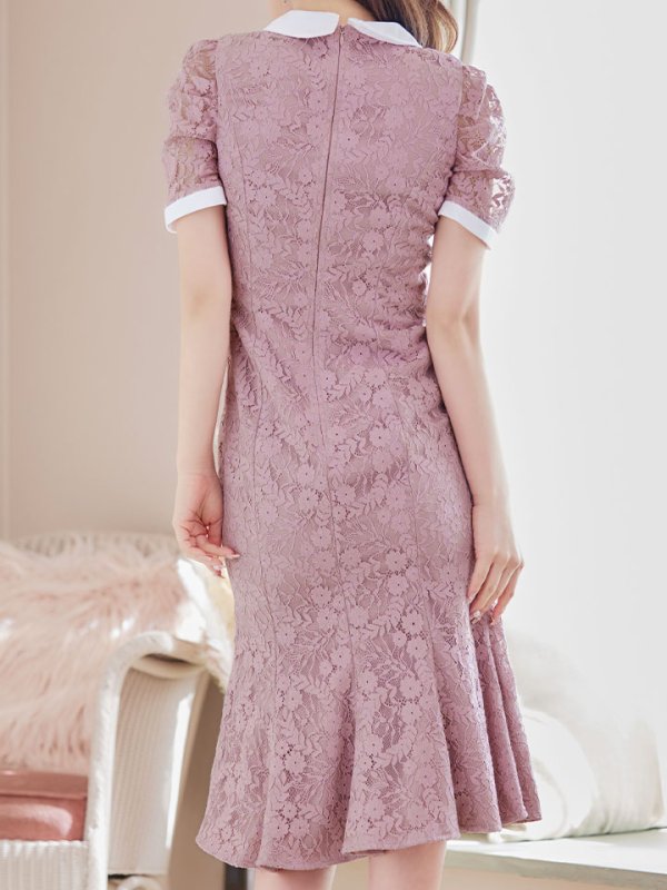 画像7: SALE!総レースマーメイドワンピースドレス/パール/胸元隠し/背中隠し/ミディアムドレス/マーメイド/キャバドレス【S-Lサイズ/2カラー】[HC02-X] 【SB】dzw (7)