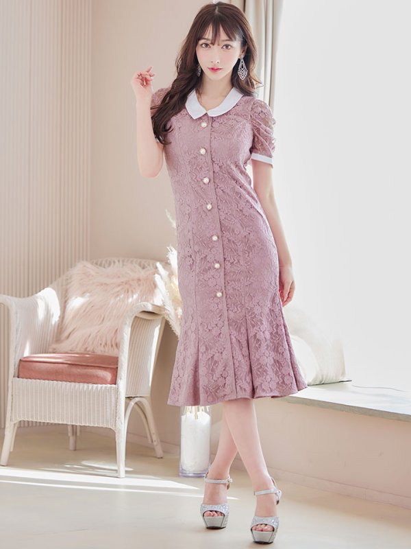 画像11: SALE!総レースマーメイドワンピースドレス/パール/胸元隠し/背中隠し/ミディアムドレス/マーメイド/キャバドレス【S-Lサイズ/2カラー】[HC02-X] 【SB】dzw (11)