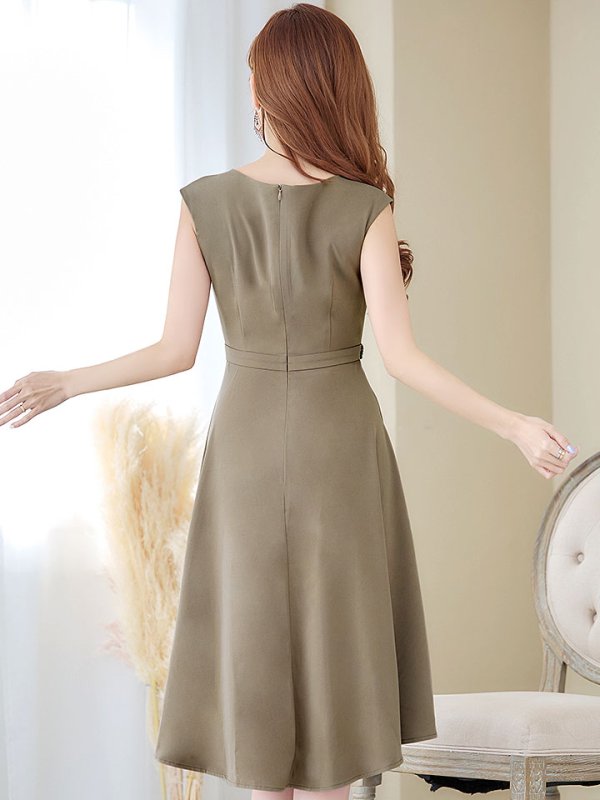 画像8: SALE!【Glera/グレイラ】ノースリーブワンピースドレス/ビジュー/胸元隠し/ミディアムドレス/キャバドレス【M-XLサイズ/2カラー】[HC02]【SB】dzw (8)