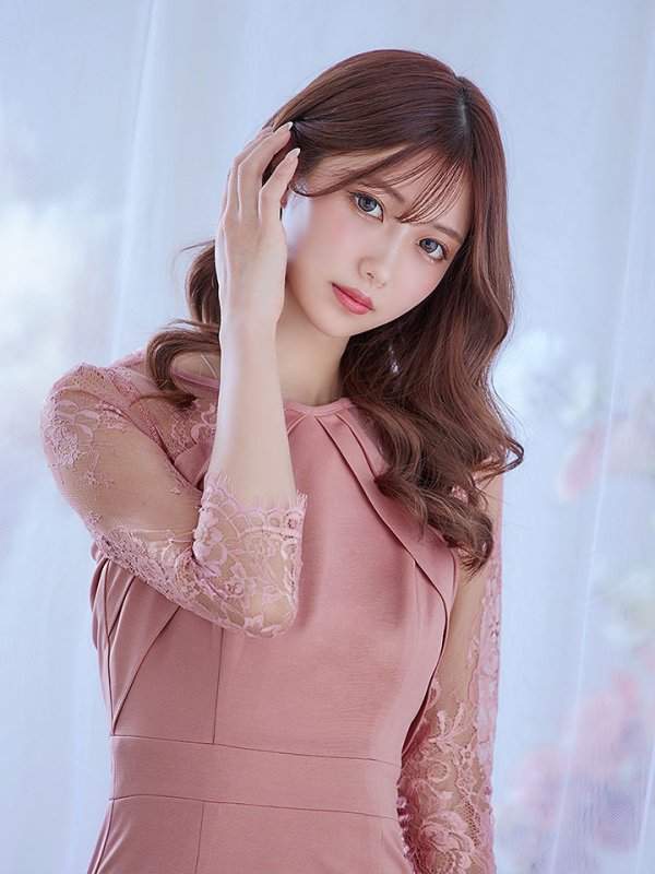 画像15: SALE!【Glera/グレイラ】タックプリーツワンピース/ワンカラー/タイト/ロングスリーブ/レース/シアー/谷間隠し/ミディアムドレス/キャバドレス 【M-XLサイズ/2カラー】[HC02] 【SB】dzk (15)