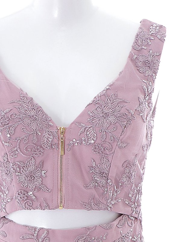 画像17: SALE!刺繍レース/ノースリーブ/ジップアップ/スパンコール/肌見せ/谷間見せ/ミニドレス/キャバドレス 【S-Lサイズ/2カラー】[HC02-X] 【SB】dzw (17)