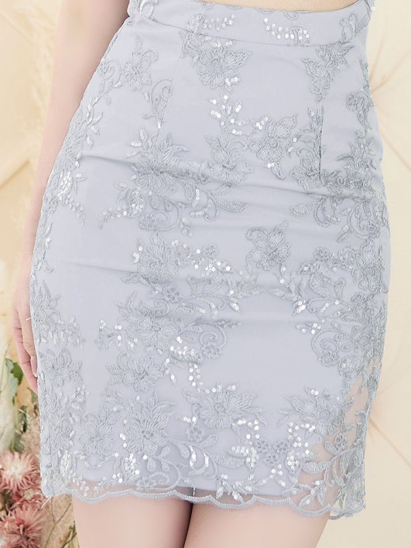 画像6: SALE!刺繍レース/ノースリーブ/ジップアップ/スパンコール/肌見せ/谷間見せ/ミニドレス/キャバドレス 【S-Lサイズ/2カラー】[HC02-X] 【SB】dzw (6)