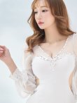 画像8: ビジューチュールスリーブドレス/谷間見せ/背中隠し/タイト/ミニドレス/キャバドレス【S-Lサイズ/5カラー】[OF04-U] 【SB】dzw (8)