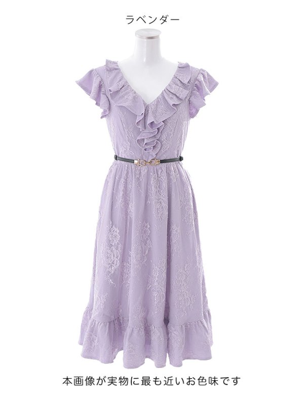 画像14: SALE!【sifeel/シフィール】マーメイドワンピースドレス/フリル/刺繍レース/ベルト/谷間見せ/背中隠し/ミディアムドレス/キャバドレス【S-Lサイズ/2カラー】[HC02]【SB】dzj (14)