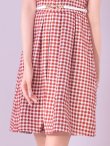 画像6: SALE!レッドスイートツイードフレアーワンピースドレス/ベルト/チェック柄/胸元隠し/背中隠し/フレアー/ミディアムドレス/キャバドレス【S-Lサイズ/1カラー】[HC02-X] 【SB】dzw (6)