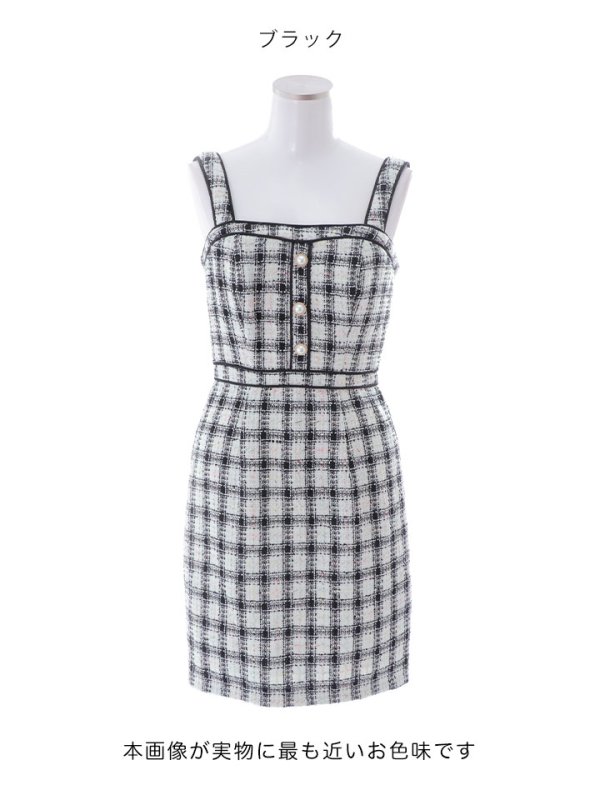 画像24: SALE!チェックツイードツイードキャミソールドレス/タイト/ミニドレス/キャバドレス/ワンピース【S-Lサイズ/1カラー】[HC02-X] 【SB】dzw (24)
