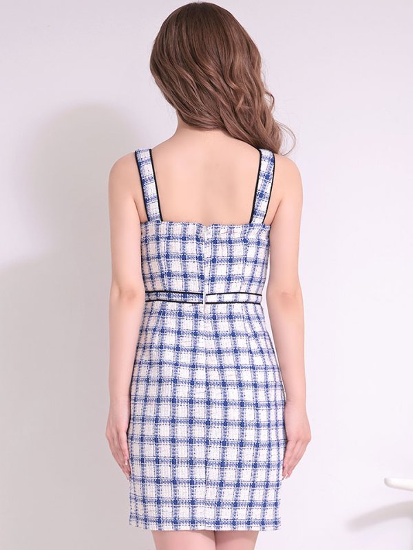 画像18: SALE!チェックツイードツイードキャミソールドレス/タイト/ミニドレス/キャバドレス/ワンピース【S-Lサイズ/1カラー】[HC02-X] 【SB】dzw (18)