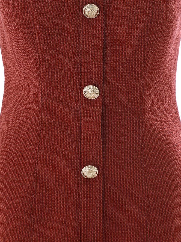 画像17: SALE!バーガンディドレス/ラウンドネック/ノースリーブ/ボタン/谷間見せ/ミニドレス/キャバドレス【S-Lサイズ/1カラー】[HC02] 【SB】dzc (17)