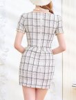 画像12: 【春の大感謝セール】セットアップチェックミニドレス/ゴールドチェーン/２ピース/ショートスリーブ/ミニドレス/キャバドレス 【XS-Mサイズ/1カラー】[OF04-X] 【SB】dzy (12)