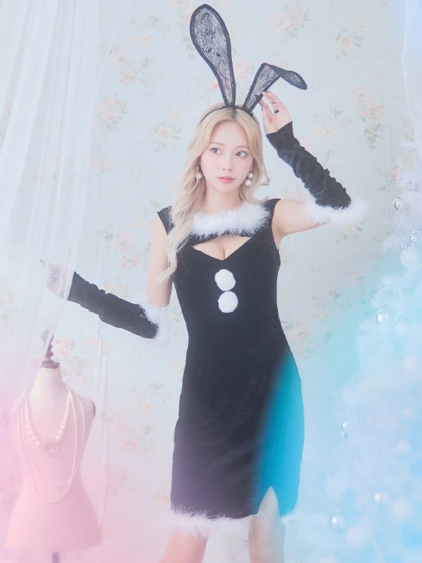 画像4: 【サンタセール！】【サンタコス 5点セット】【S-Mサイズ/2カラー】セクシーバニーサンタコスプレ[YMT] (4)