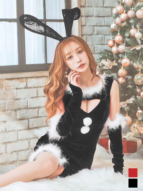 画像16: 【サンタセール！】【サンタコス5点セット】【S-Mサイズ/2カラー】セクシーバニーサンタコスプレ[OF01] (16)