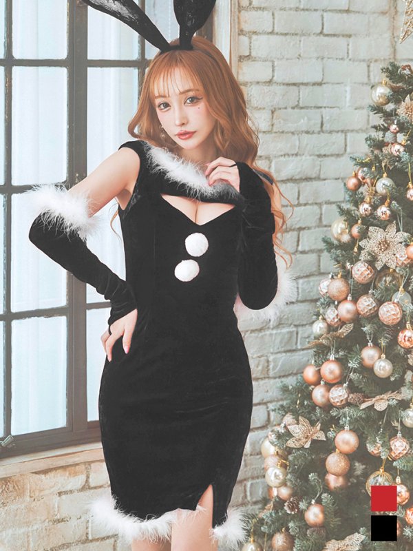 画像17: 【サンタセール！】【サンタコス5点セット】【S-Mサイズ/2カラー】セクシーバニーサンタコスプレ[OF01] (17)