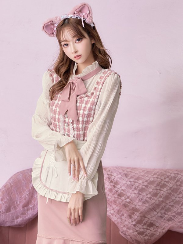 画像11: 【即日発送】ツイードキャットワンピースコスプレ/マーメイドスカート【sugar nineハロウィン3点セット】【S-Lサイズ/1カラー】[OF01] (11)