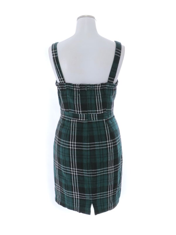 画像14: SALE!フロントジップミニドレス/チェック柄/谷間見せ/背中見せ/ノースリーブ/ミニドレス/キャバドレス 【XS-Mサイズ/1カラー】[HC02] 【SB】dzw (14)