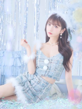 水色ファー付きサンタコス ジュエルズ Mサイズ
