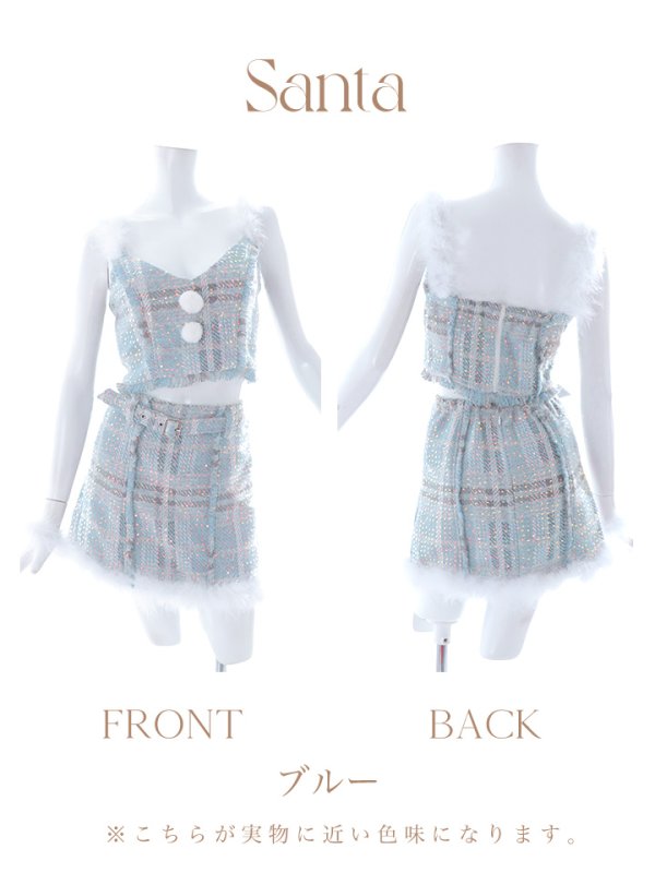 画像34: 【即日発送】【サンタコス4点/5点セット】【XS-Lサイズ】ツイードサンタ[YMT] (34)