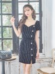 画像8: SALE!セットアップストライプミニドレス/2ピース/谷間見せ/背中見せ/ショートスリーブ/ミニドレス/キャバドレス 【XS-Mサイズ/1カラー】[HC02] 【SB】dzw (8)