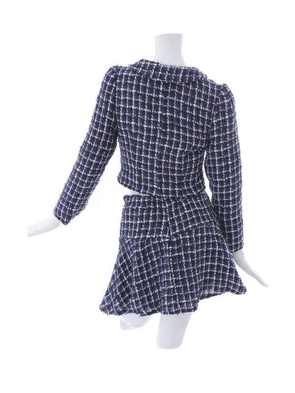 画像14: SALE!ネイビーツイードジャケットセットアップドレス/チェック柄/ローライズ/ローウエスト/ボタン/2ピース/谷間見せ/背中隠し/ミニドレス/キャバドレス【XS-Lサイズ/1カラー】[HC02] 【SB】dzw (14)