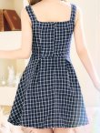 画像15: SALE!チェックドレス/ボタン/ノースリーブ/金ボタン/フレア/Aライン/谷間見せ/背中見せ/ミニドレス/キャバドレス【S-Lサイズ/1カラー】[HC02] 【SB】dzw (15)