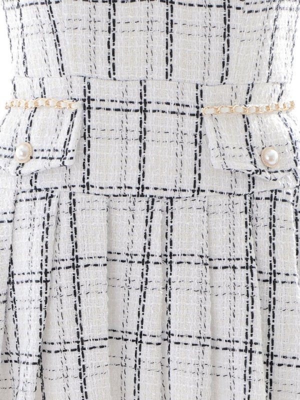 画像23: 新色登場!チェックノースリーブミニドレス/ゴールドチェーン/キャミソール/谷間見せ/フレア/プリーツスカート/ミニドレス/キャバドレス 【XS-XLサイズ/2カラー】[HC02-X] 【SB】dzc (23)