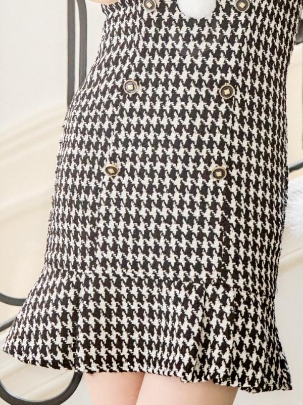 画像21: 【サンタセール！】【サンタコス 4点セット】【S-Lサイズ/2カラー】肩リボンブラック千鳥タイトサンタコスプレ[YMT] (21)