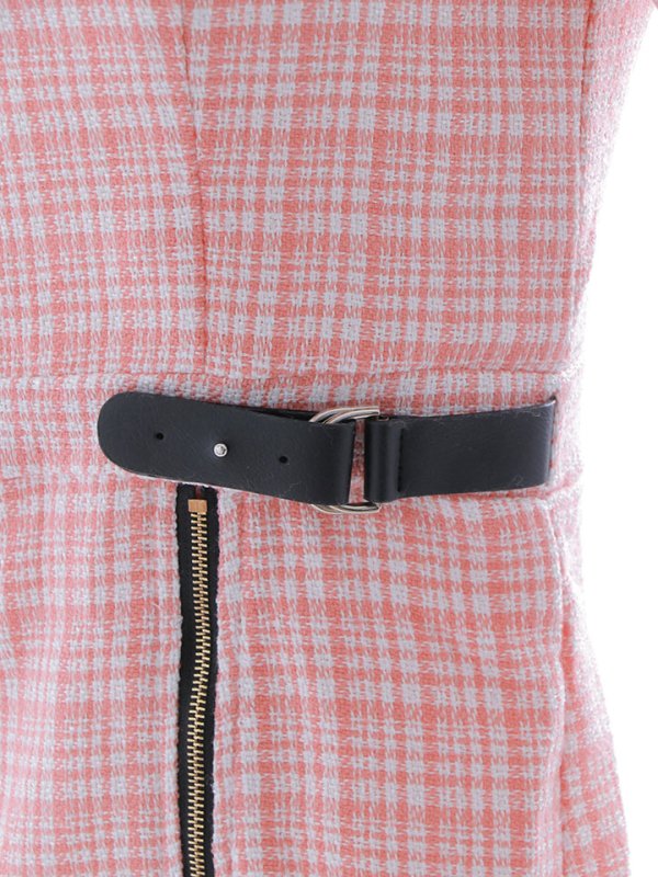 画像28: チェックツイードドレス/半袖/ジッパー/ミニドレス/キャバドレス【XS-Lサイズ/2カラー】[HC02] 【SB】dzw (28)