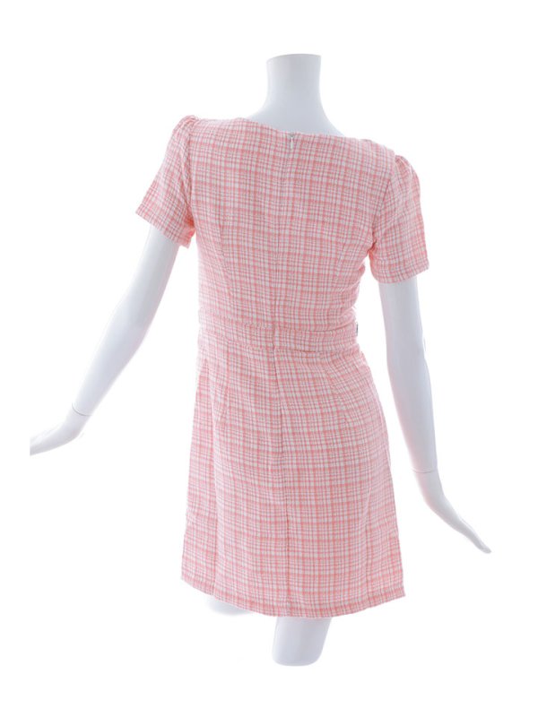 画像25: チェックツイードドレス/半袖/ジッパー/ミニドレス/キャバドレス【XS-Lサイズ/2カラー】[HC02] 【SB】dzw (25)