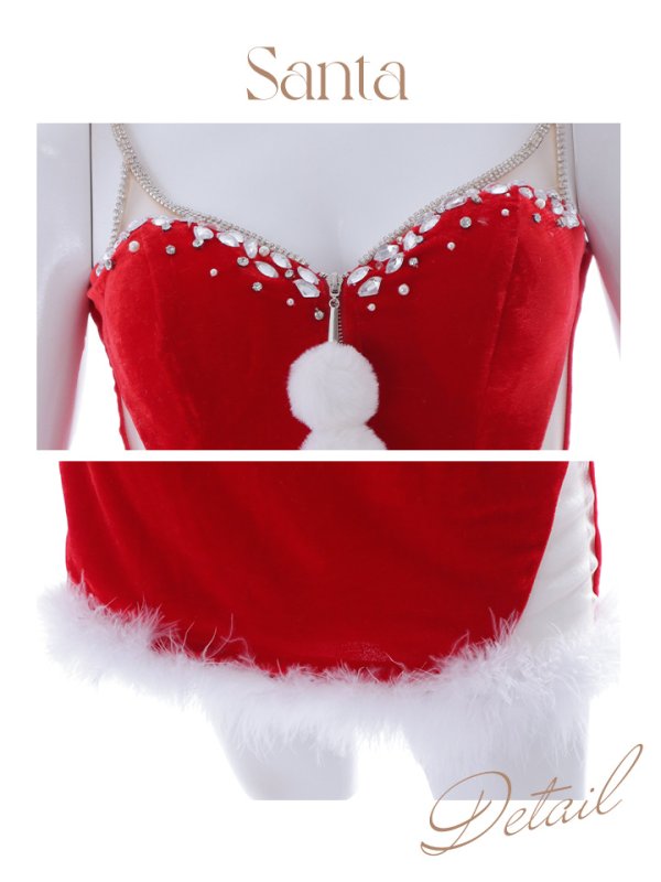 画像22: SALE!【サンタコス4点セット】【XS-Mサイズ/1カラー】サイドシアービジューサンタ[YMT] (22)