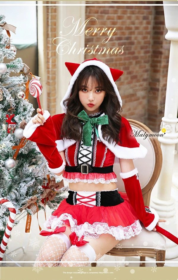 画像11: 【即日発送】【クリスマスコスプレ7点セット】【Malymoon/マリームーン】ネコ耳ケープサンタ【フリーサイズ/1カラー】[YMT] (11)
