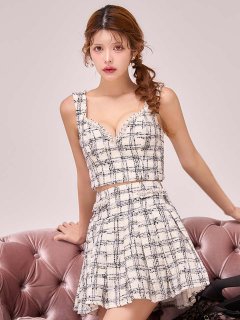 ツイードセットアップミニドレス/キャバドレス【XS-Lサイズ/1カラー】[OF01]【SB】dzj