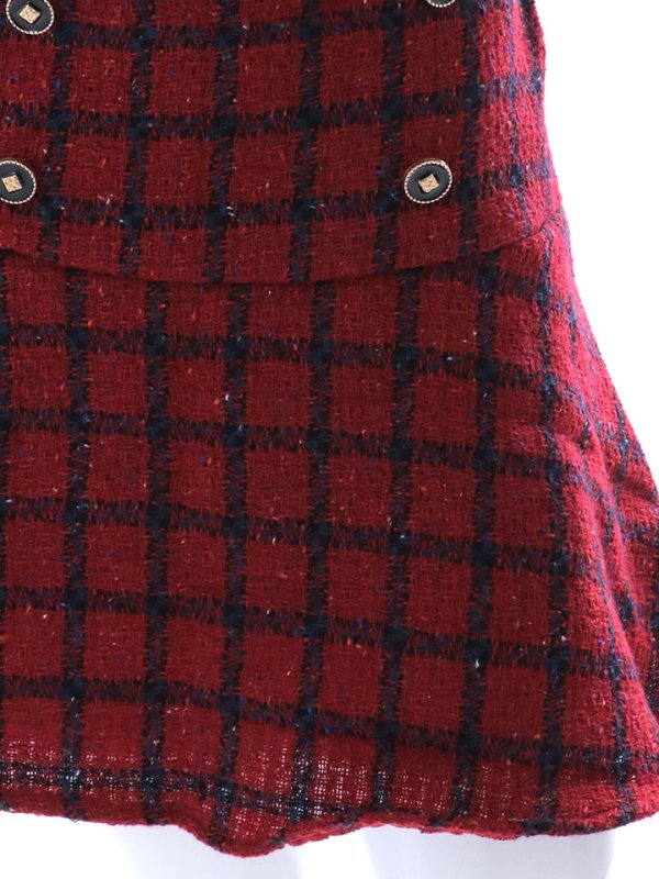 画像20: ジャケットチェックバーガンディセットアップワンピース/谷間見せ/背中隠し/マーメイド/ミニドレス/キャバドレス【S-Lサイズ/1カラー】[HC02-X] 【SB】dzw (20)